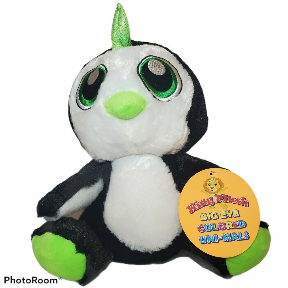 King Plush Unicorn Big Eye Colored Uni Mals  Black Green White BECU-001